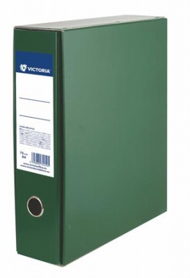 Tokos iratrendező, 75 mm, A4, karton, VICTORIA OFFICE, sötétzöld