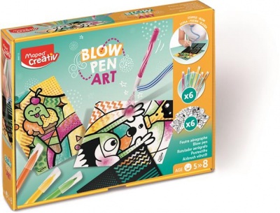 Fújós filctoll készlet, csíkozás, MAPED CREATIV "Blow pen Art"