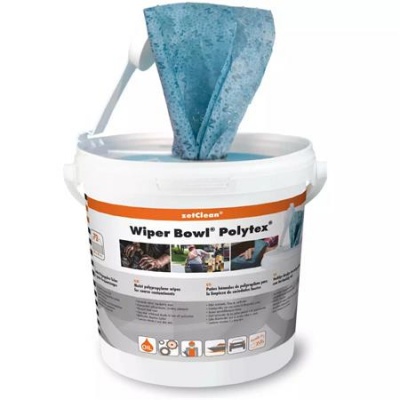 Nedves törlőkendő, 72 db, ZETCLEAN "Wiper Bowl Polytex"