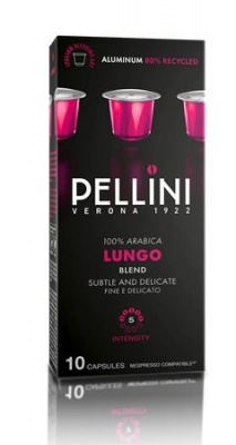 Kávékapszula, Nespresso® kompatibilis, 10 db, PELLINI, "Lungo"