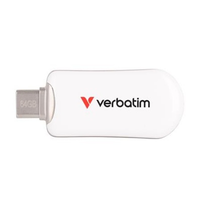 Pendrive, 64GB, USB-C 3.2 Gen1, VERBATIM "Plectra", fehér