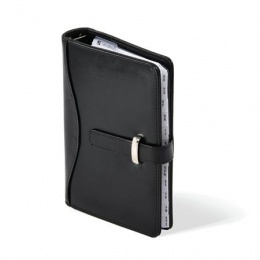 Kalendárium, gyűrűs, betétlapokkal, "M", műbőr, SATURNUS, "437", fekete