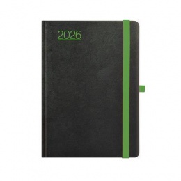 Naptár, tervező, A5, napi, TOPTIMER, "Nero", fekete-zöld